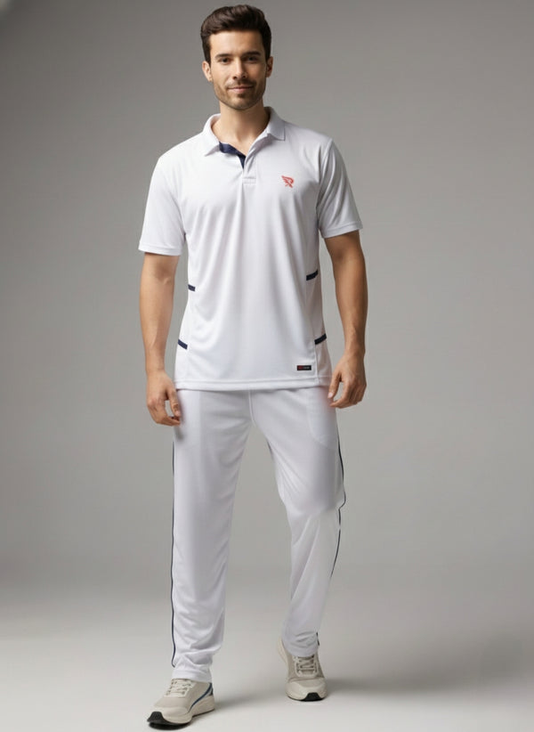 ACTIVE TECH Whites Cricket Tshirt (Half Sleeve)