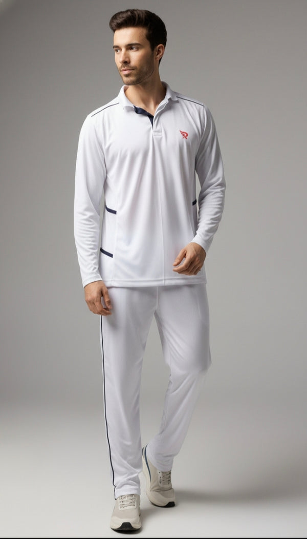 ACTIVE TECH Whites Cricket Tshirt (Full Sleeve)