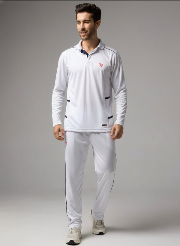 ACTIVE TECH Whites Cricket Tshirt (Full Sleeve)