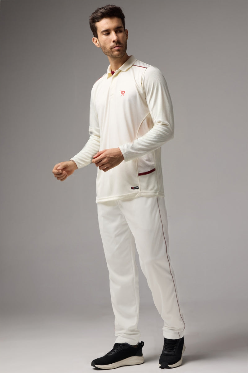 ACTIVE TECH Cricket  Off Whites Tshirt (Full Sleeve)