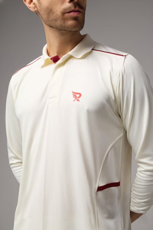 ACTIVE TECH CricketOff Whites Tshirt (Full Sleeve)