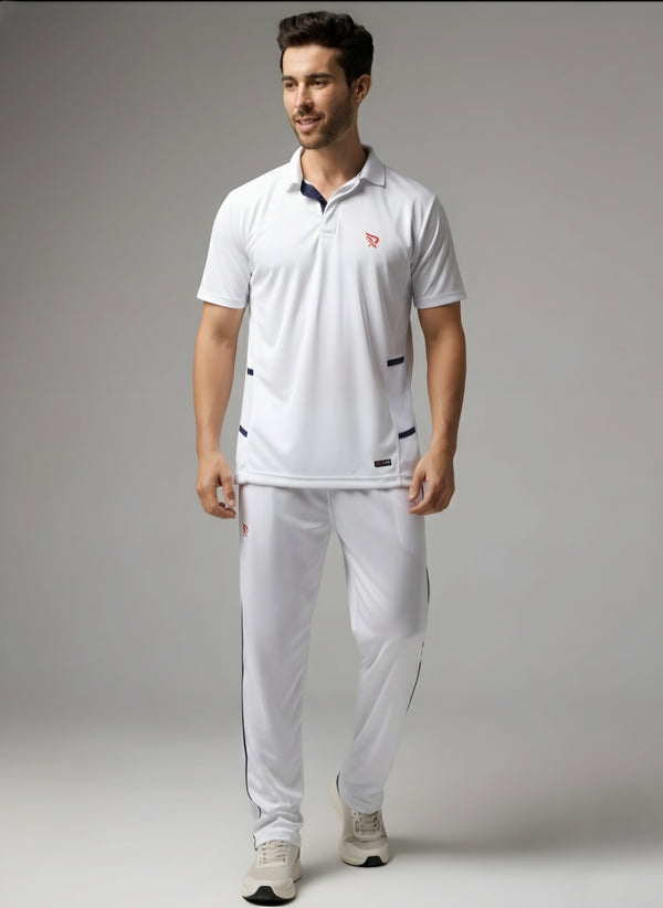 ACTIVE TECH Whites Cricket Tshirt (Half Sleeve)